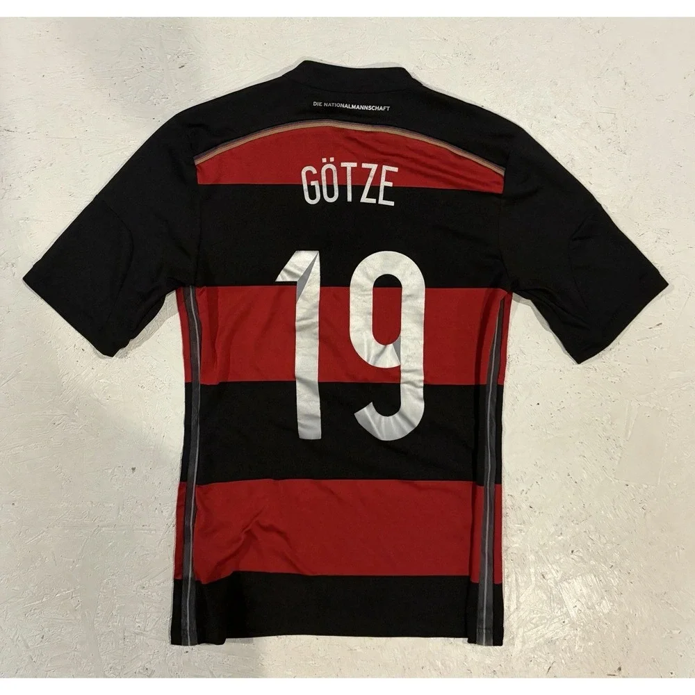 2014 2015 Germany Away Jersey #19 Gotze Adidas G74520 World Cup Soccer Mens S